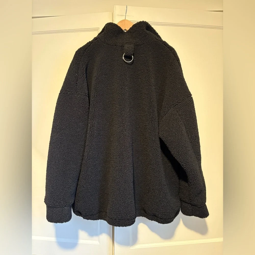 Tibi Cozy Fleece Anorak Zip Up Pullover, Black, Like New, XS fits S / M - Picture 4 of 6
